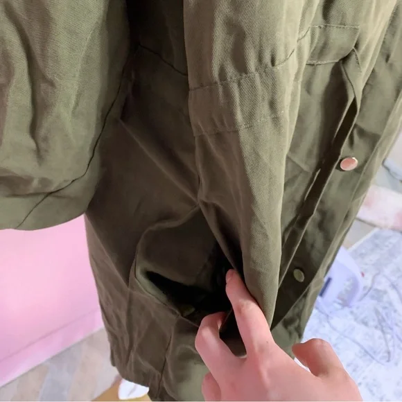 ZARA Army Green Longline Utility Jacket/Dress XS - Picture 11 of 16